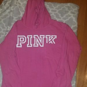 PINK long sleeved hooded shirt